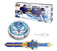 INFINITY NADO Trottola in metallo, con lancia spade, trottola illuminata, per bambini e bambine da 5 6 7 8 9 10, Fury Wave Dragon, blu