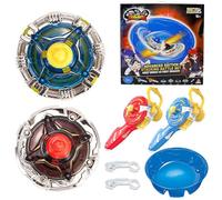 INFINITY NADO Trottole Battle Arena Set, Trottole con 2 lanciatori magnetici 2 trottole in metallo, Giocattolo per bambini per ragazzi ragazze 5 6 7 8 9 10 11 Anni, Ares' Wings vs Fiery Dragon