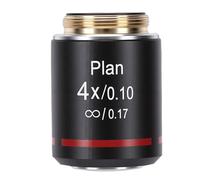 Infinity Plan Microscope Objective Lens 20.2mm RMS Thread Biological Microscope Objective for Laboratory and Educational Use Aluminum Alloy Optical Glass (4X)