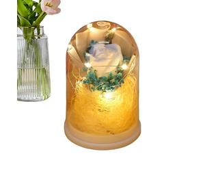 Infinity Rose Conservate - Regalo di fioritura, Bouquet di Rose conservate con Luce a LED, a Forma di Cupola in con Design Elegante, Decorazione Floreale Roma