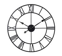 INFINITY TIME Grandi orologi da parete da 76 cm per arredamento moderno del soggiorno, orologio da parete in metallo nero con numeri romani decorativo per sala da pranzo, casa e ufficio