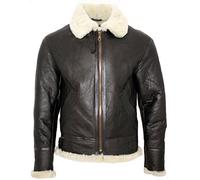 Infinity Uomo Crema B3 Montone di Pecora Guerra Mondiale 2 Bomber Giacca in Pelle Volante Aviator L