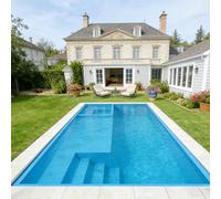 Infinity View - Piscina modulare da 6 m fuori terra con cascata e rivestimento piastrellato, elegante aggiornamento per paesaggi moderni, design prefabbricato