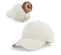 InfiniZer Cappelli da baseball da donna con supporto per coda di cavallo, maglia ad asciugatura rapida, cinturino regolabile, accessori essenziali per le vacanze all'aperto, Beige, Taglia unica