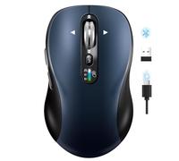 INFINMIND Mouse Bluetooth Senza Fili con Smart Flying Scroll, Rotellina ergonomica per il pollice, silenzioso per 3 dispositivi - Compatibile con Windows/Mac OS/Chrome/Android (Nero)