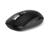 INFINMIND Mouse Bluetooth Senza Fili con Smart Flying Scroll, Rotellina ergonomica per il pollice, silenzioso per 3 dispositivi - Compatibile con Windows/Mac OS/Chrome/Android (Nero)