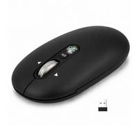 INFINMIND Mouse Bluetooth Senza Fili con Smart Flying Scroll, Rotellina ergonomica per il pollice, silenzioso per 3 dispositivi - Compatibile con Windows/Mac OS/Chrome/Android (Nero)