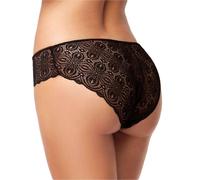 Infiore 1 Pezzo Slip Donna in Pizzo 910, Effetto seconda Pelle Cuciture ultrapiatte Nero 4/L