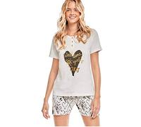 Infiore Pigiama donna corto puro cotone art. PAP0391 - M, Bianco