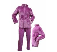 Infiore Pigiama Donna Pile Effetto Coral Full Zip - Morbido e Invernale - Felpato Aperto (21492 Ribes, M)