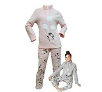 Infiore Pigiama Donna Pile Effetto Coral - Morbido e Felpato - Invernale (1433 Rosa, S)