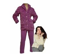 Infiore Pigiama Donna Pile Effetto Coral - Morbido e Felpato - Invernale (651445 Ribes, XL)