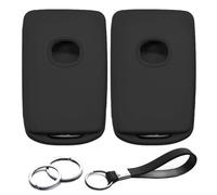 INFIPAR 2pcs Compatible with Mazda 3 6 3 Sport CX-3 CX-5 CX-9 CX-30 CX-50 CX-90 MX-5 Miata MX-30 EV WAZSKE11D01 Black Key Fob Cover Case Key Chain Protector Keyless Remote Holder