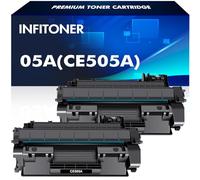 INFITONER 2 Pack 05A 05X CE505A CE505X CE505D CE505AD CE505XD Cartuccia Toner Ricambio Compatibile per LaserJet P2035 P2055DN P2035N P2055 P2055D P2055X P2030 P2050 Nero