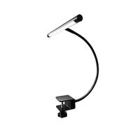 Infitronic IN78LEDKLB2 - Lampada a LED per pianoforte e leggio, 78 LED in alluminio, dimmerabile e cambia colore, morsetto a vite con imbottitura in feltro, giunto sferico, collo d'oca da 465 mm, nero