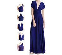 INFIWING Abiti Infinity per damigelle d'onore,Abiti da sposa per le donne,Plus Size Wrap Dress Lungo Maxi Convertibile Multiway Abiti, Blu notte, Taglia Unica