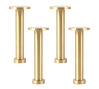 INFJMH Gambe Set di 4 gambe for mobili con finitura in ottone dorato, regolabili in altezza, in metallo, di ricambio, con viti, for divano, mobiletto porta TV, mobiletto da bagno legs(8cm/3.2in)