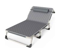 INFJMH Lettino da Campeggio Pieghevole con Imbottitura in Cotone e Cuscino per Adulti Lettino per Dormire Portatile Extra Largo Schienale Regolabile in 4 Posizioni