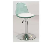 INFJMH Sgabello Acrylic Bar Stool with Clear Back Armless Kitchen Counter Height Barstool Adjustable Hydraulic Swivel Bar Chair for Kitchen Dining Pub Cafe Soggiorno(Groen)