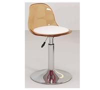 INFJMH Sgabello Acrylic Bar Stool with Clear Back Armless Kitchen Counter Height Barstool Adjustable Hydraulic Swivel Bar Chair for Kitchen Dining Pub Cafe Soggiorno(Amber)