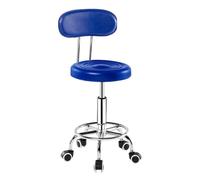 INFJMH Sgabello Sgabello da bar altezza bancone con schienale Sgabello da bar girevole rotolante in pelle PU con ruote Regolazione 44-56 cm for sala da pranzo pub cucina Soggiorno(Blauw)