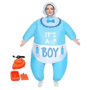 Inflatable Adult Costume - Funny Blow Up Suit | Cosplay Party Outfit | Strong Polyester Material | Quick Inflate Blower Fan Bracket | Adult Blow Up Costume Set For Halloween, Gender Reveal Party