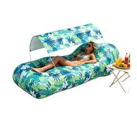 Inflatable Air Lounger - Portable Camping Air Sofa, No Pump Blow Up AirCouch with Sun Shade, Lightweight Inflatable Lounge Sofa for Outdoor Camping Hiking Picnic Beach Backyard Seaside Vacation Travel