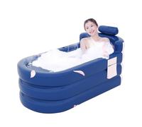 Inflatable Bath Tub, Foldable Indoor/Outdoor Soaking Bucket, PVC Portable Ice Pod Tub, Headrest & Lumbar Support, Side Storage Pocket, for Adults, Family SPA Use, 62,99 x 31,5 x 25,59 pollici