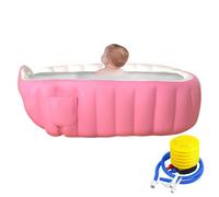 Inflatable Bathtub Baby, Blow Up Tub for Baby with Foot Pump, Foldable Shower Basin, Nursery Care Must-Have Home, Hotel, Outdoor Trip, Bathroom, Vacation, Portable Infant Bathing Solution