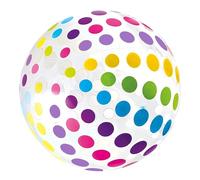 Inflatable Beach Ball - Jumbo Rainbow Pool Float Water Toy, Large Blow Up Ball for Lake Outdoor Summer Splash Games | Colorful Party Favor Kids Adults, Easter Birthday Celebration Swimming Beach Fun
