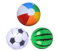 Inflatable Beach Balls - 3 Pack 12 Inch Summer Pool Play Set, Colorful Party Decoration Item, Lightweight Outdoor Water Activity Accessory Toy, Durable Fun Entertainment Equipment | Kids Play, Pool