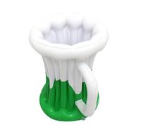 Inflatable Beer Cooler, PVC Floating Beverage Container, Portable Large Ice Holder Drinks, Ideal for Pool, Birthday, Party Decoration, Coolers Mug, Celebration Use, Green/Yellow