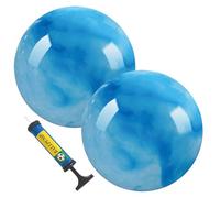 Inflatable Bouncy Ball - 2 pezzi Large 9 Inch Set | Cloud Bouncy Ball | Manual Air Pump Included, 8.66in Lightweight PVC, viola e blu Pack, per bambini all'aperto Playground Beach Party Games