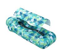 Inflatable Camping Sofa, Blow Up Lounger with Sunshade, Portable Air Couch, Waterproof Beach Tanning Bed, Outdoor Travel Seat, No Pump Lazy Sofa