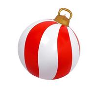 Inflatable Christmas Ornaments 24Inches Balls Props Red and White Festive Decorations for Party Garden Indoor Outside Winter Porch Yard Festival