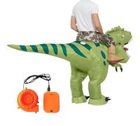 Inflatable Dinosaur Costume Adult - Polyester 150-190cm With Blower | Blow Up Ride On Outfit | Funny T Rex Cosplay Suit For School Convention Stage Performance Theme Park Christmas Event Party