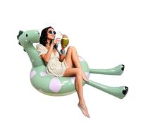 Inflatable Dinosaur Pool Float For Adults & Children - Giant PVC Swimming Ring With Backrest, Cute Lounger For Pools, Beaches, Lakes & Summer Water Parties