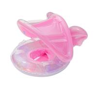 Inflatable Float With Canopy - Blue | Safety Valves, Triple-Layer Durable PVC, Adjustable UV Protection Sunshade, Smooth Leg Holes For Comfort, Safety Handles; Ideal For Lake And Summer Pool