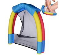 Inflatable Floating Lounge Seat, Backrest Water Recliner, Portable Aquatic Relaxer Cushion, Lightweight Drift Leisure Raft, Autentico Vinyl Buoyancy Design, Beach Rafting Leisure Use