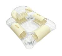 Inflatable Floating Pool Chair - Transparent Mesh Recliner Water Sofa