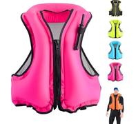 Inflatable Kayaking Jacket for Adults, Portable Lightweight Buoyancy Aid for Swimming Kayaking Boating Surfing Paddle Boarding Snorkeling Water Sports Safety Gear(Pink)