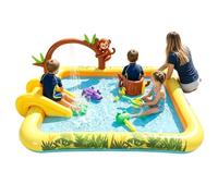Inflatable Kids Pool - Cute Animal Inflatable Pad with Slides