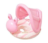Inflatable Kids Swim Float, Canopy Ring Seat, Comfortable Blow Up Device, Functional Summer Gear, Handy Supply for Boys Girls Travel Resort Beach Water Park Party Outdoor Backyard Vacation