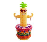 Inflatable Pineapple Cooler - Tropical Yellow Design, Durable Summer Party Decor, Convenient Beach Accessory Kit, Easy To Inflate Drink Station | For Beer Bbq Beach Games Summer Vacation