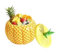 Inflatable Pineapple Ice Bucket - Portable Beverage Cooler Container, Leakproof Lid Cold Retaining Tub | Tropical Summer Party Drink Chiller Bucket, Outdoor Beach Pool Cooler for Wine Beer Soda
