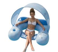 Inflatable Pool Float Lounge Chair With Canopy - Sunshade Water Lounger