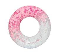 Inflatable Pool Float with Handles, Cherry Blossoms Sequin Swimming Ring