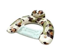 Inflatable Pool Floats - Portable Lounger With Cup Holder | Inflatable Pool Chair Float | PVC Material 99x80cm Size U Shaped Leopard Print Ergonomic Headrest For Adults Summer Outdoor Vacation Water P