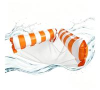 Inflatable Pool Floats - Striped Portable Hammock Design, Pool Lounger with Breathable Mesh Bottom, Floating Water Recliner, Lightweight Travel Inflatable Float, Relaxing Water Bed for Lake Sea Beach