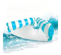 Inflatable Pool Floats - Striped Portable Hammock, Design with Bottom Mesh Support for Comfortable Water Relaxation PVC Pool Float for Lake Sea Beach Pond River Indoor Outdoor Camping Travel Leisure